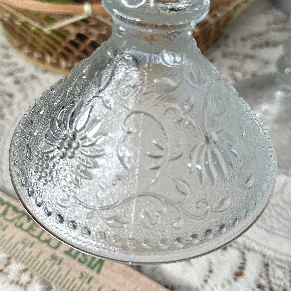2x Mid Century Pressed Glass Candle Holders‎ by Pavel Pánek Czechoslovakia